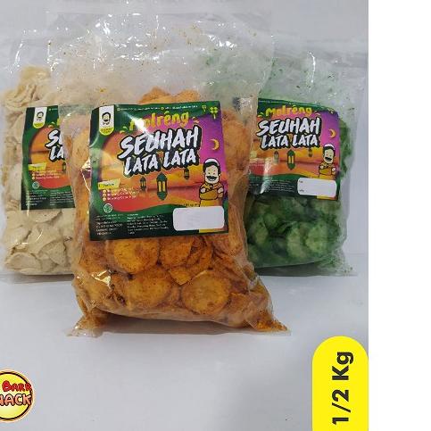 

COD | KI3 | Molreng Seuhahlata lata keripik pedas kemasan setegah kilo Camilan Keripik