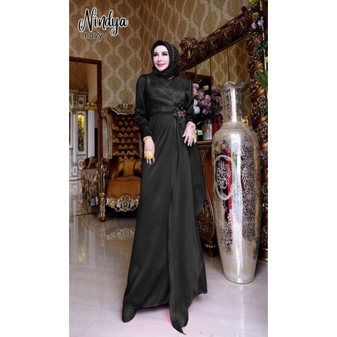 Nindya Maxy dusty pink maroon brown navy purple mocca Sage green black Maxmara Maxi dress pesta cewe