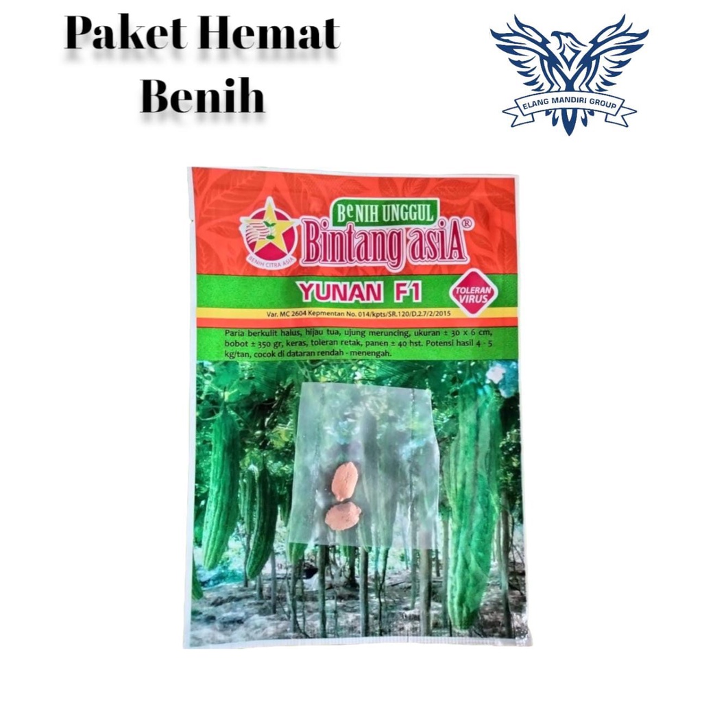 Repack 2000an Benih Bibit PARIA YUNAN F1 SUPER HEMAT isi 2 butir PARE Berkulit Halus Bintang asia 100% Original Cocok untuk pekarangan