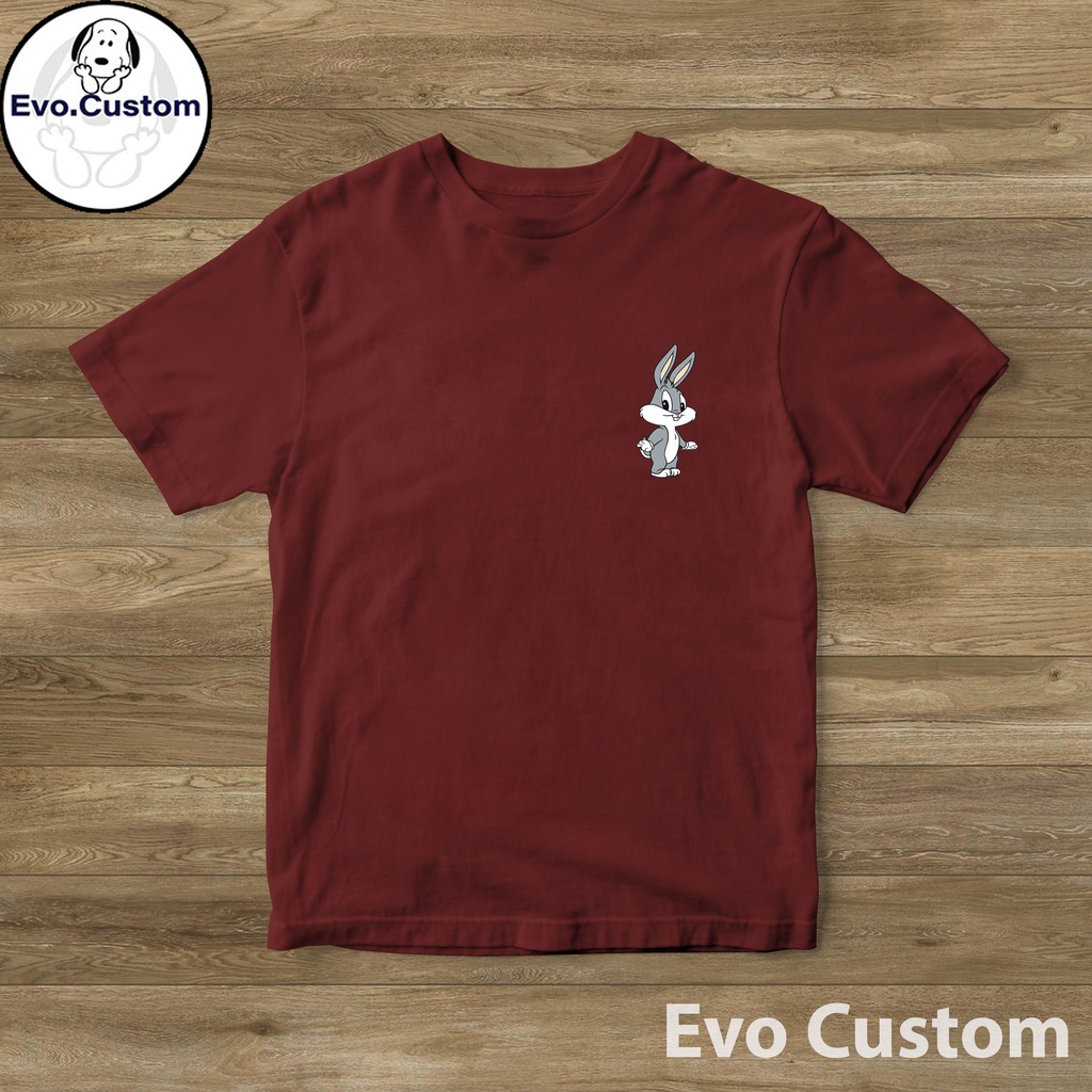 EVO - Kaos Wanita dan Pria Bugs Bunny T-Shirt Distro Katun Lengan Pendek Pakaian Remaja dan Dewasa