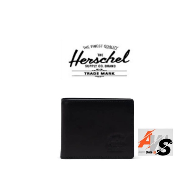 HERSCHEL HANK WALLET LEATHER -BLACK-(OS)-ACC-US