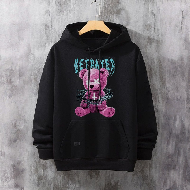 Parisdivarious Sweater Hoodie Jemper Betrayer Bear FC Bahan Fleece Size S - XXL (Pria &amp; Wanita)