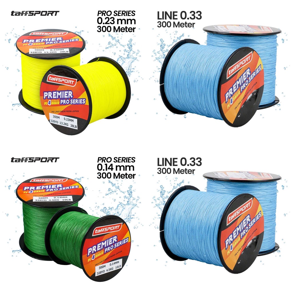 TaffSPORT Premier Pro Series Benang Gulung Untuk Pancing Braided 300M