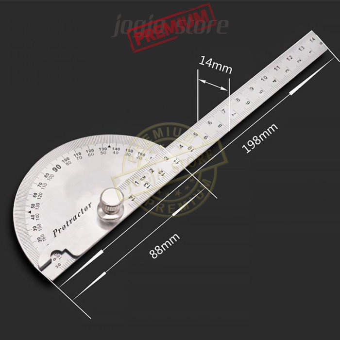 

Busur Derajat Combi Penggaris Stainless Protractor Alat Ukur Sudut 180
