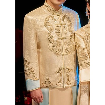 CHEONG SAM PRIA CHINESE BAJU SANGJIT GOLD NAGA CHEONGSAM HS1201