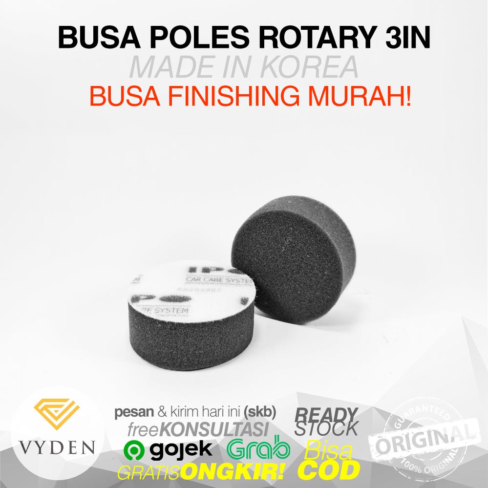 IPO Black Finishing Pad 3 inch Flat Wax Sealant Busa Mesin Poles Mobil MURAH