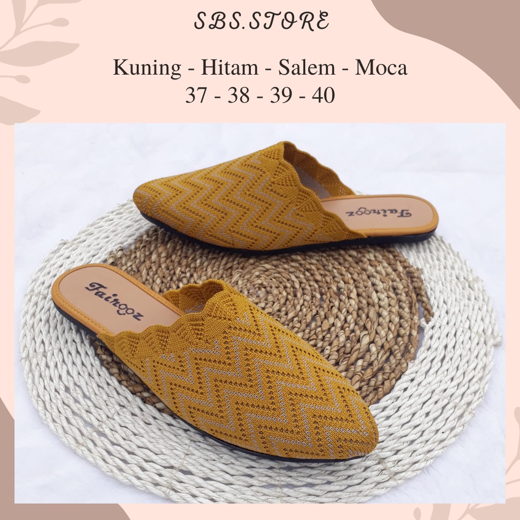 Sandal Sepatu Flat Bapau Wanita Rajut Import Kekinian/Flatshoes Sol Karet Berkualitas Terbaru