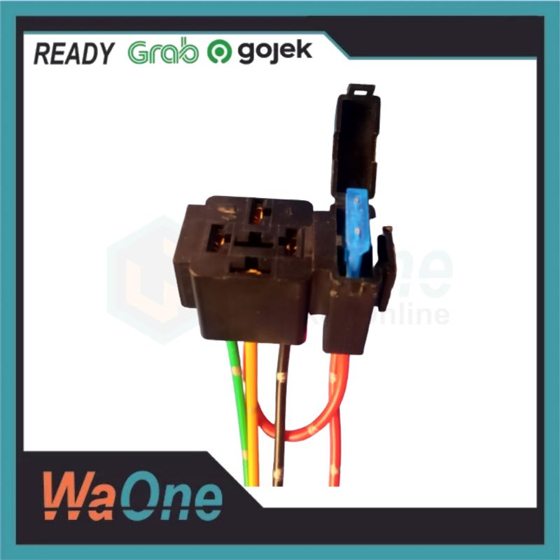 Paket Relay Gandeng + Sekring/Fuse Universal Klakson Lampu Tembak Plus Kabel Soket Hella Bosch Transparan 12v 24v