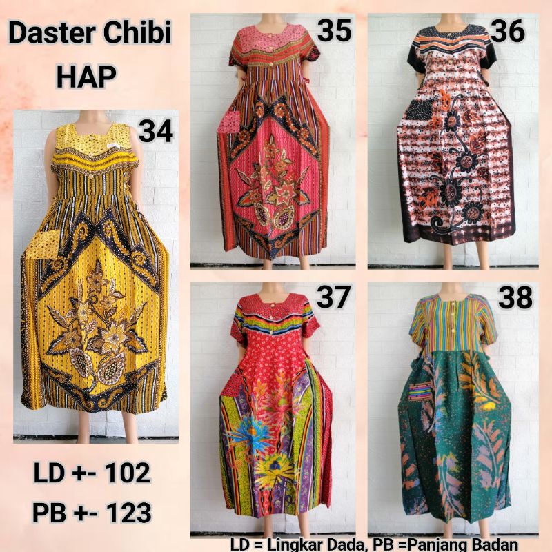 DASTER CHIBI LENGAN HAP ANEKA MOTIF ADEM BUSUI FRIENDLY