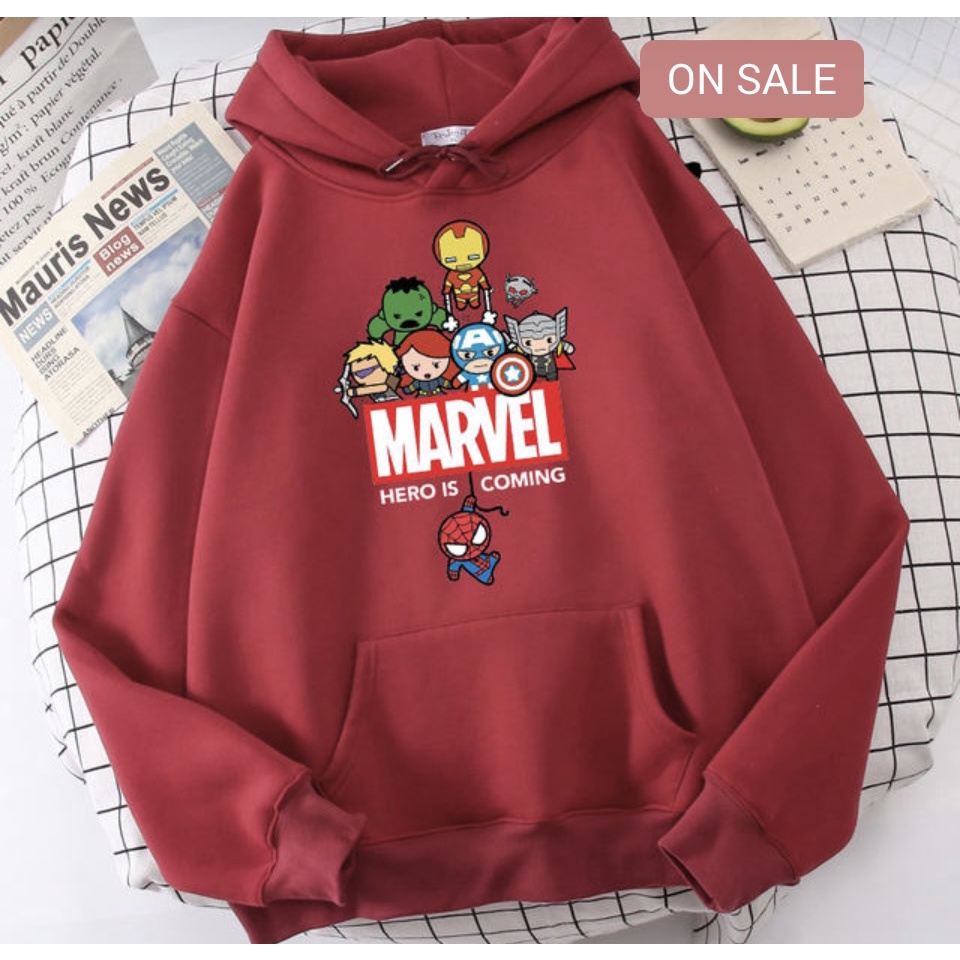 MAEVEL HERO IS COMING Jumper Hoodie Anak   II Jaket Hoodie Anak Viral II Sweater Hoodie Kids Size M - XL ( Laki Laki &amp; Peremepuan )