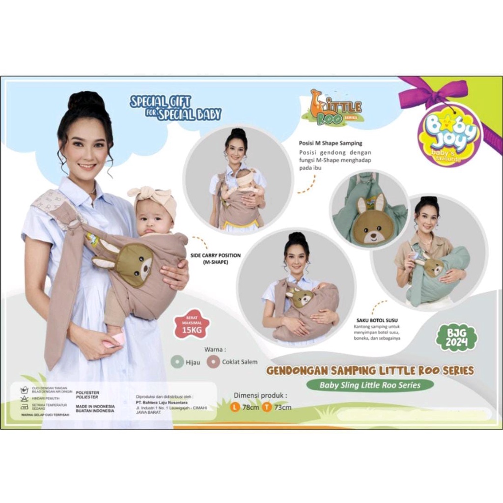 Baby Joy Gendongan Bayi Samping Saku (cocok untuk Newborn) series Little Roo - BJG2024