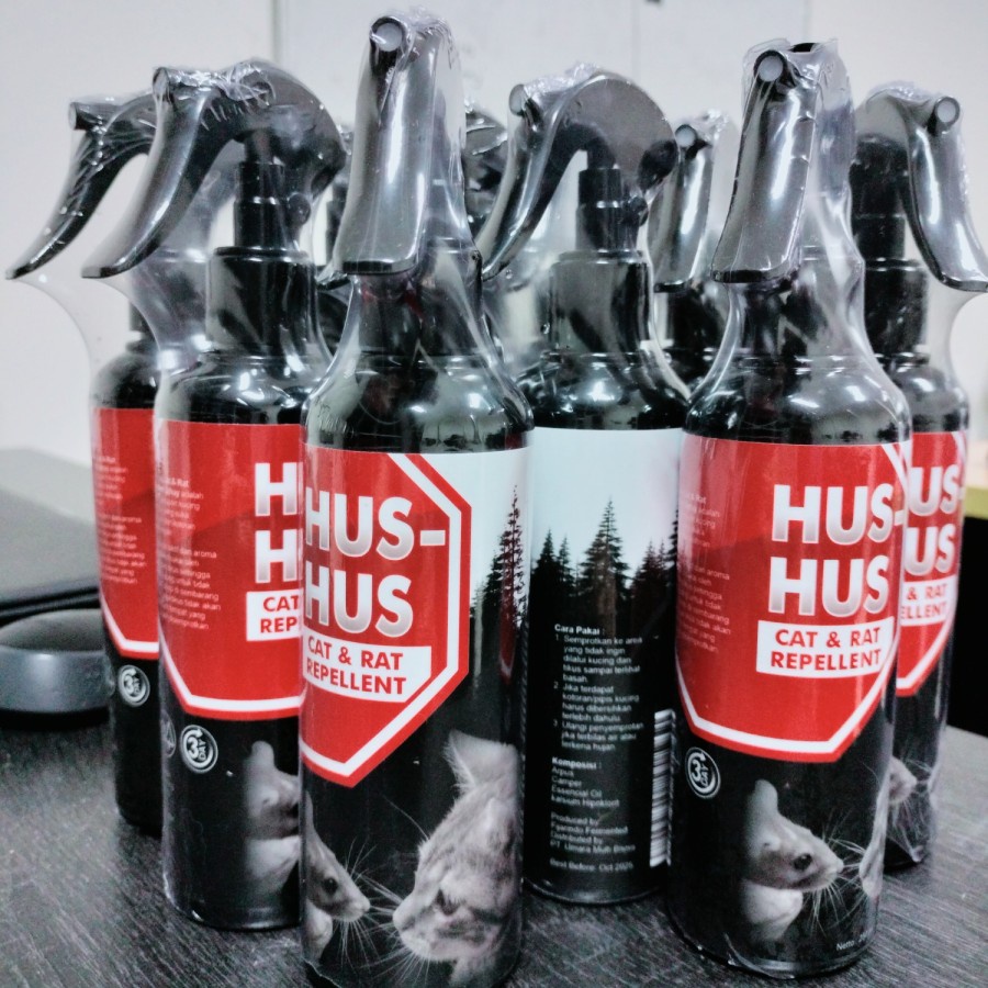 HUS HUS SPRAY - Pengusir Kucing Tikus Anti Poop Peep Sembarangan Rat Cat Repellent 250ml