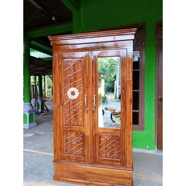 Lemari 2 pintu kayu Jati / Lemari kayu jati / Lemari pakaian