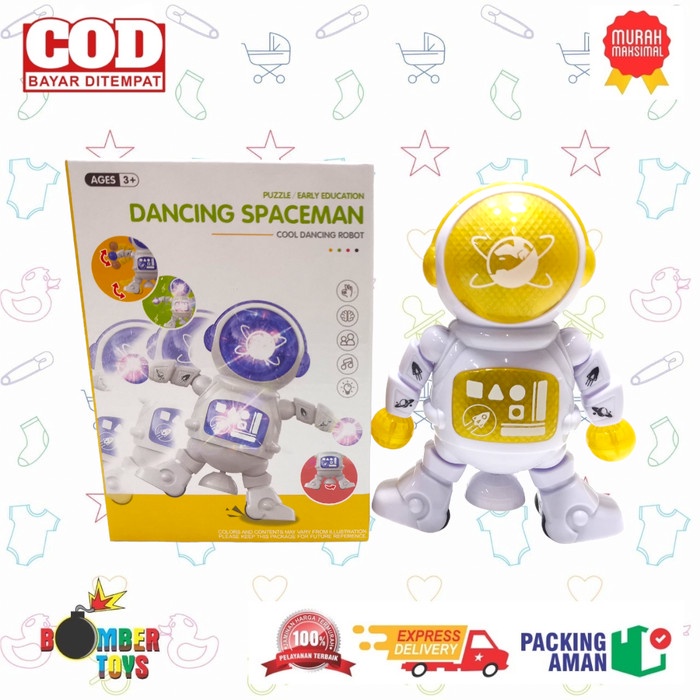 MAINAN ROBOT DANCING SPACEMAN DANCE LUCU SUARA MUSIK VIRAL KADO COWOK