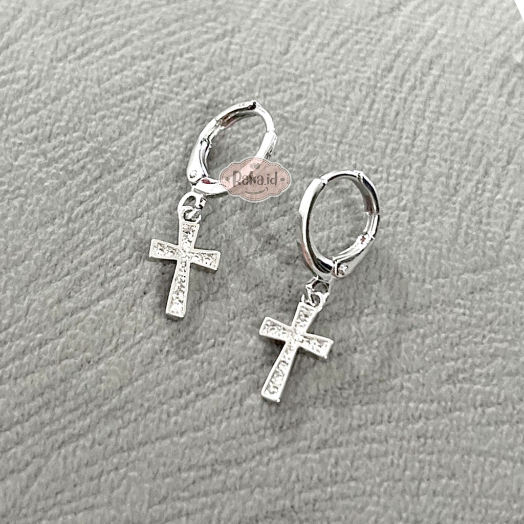 RAKA Acc - Anting Clip / Klip Salib Xuping Siver Perhiasan Aksesoris Wanita Lapis Emas 18k 473