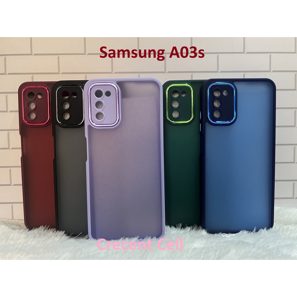 Hard Case Frosted Semi Transparant Silikon Samsung A03s Samsung A21s Samsung A12 / M12 Samsung A22 4G / M22 Samsung A22 5G Samsung A32 4G Samsung A32 5G Samsung A52 / A52s Samsung A72 Full Frame Camera Protect