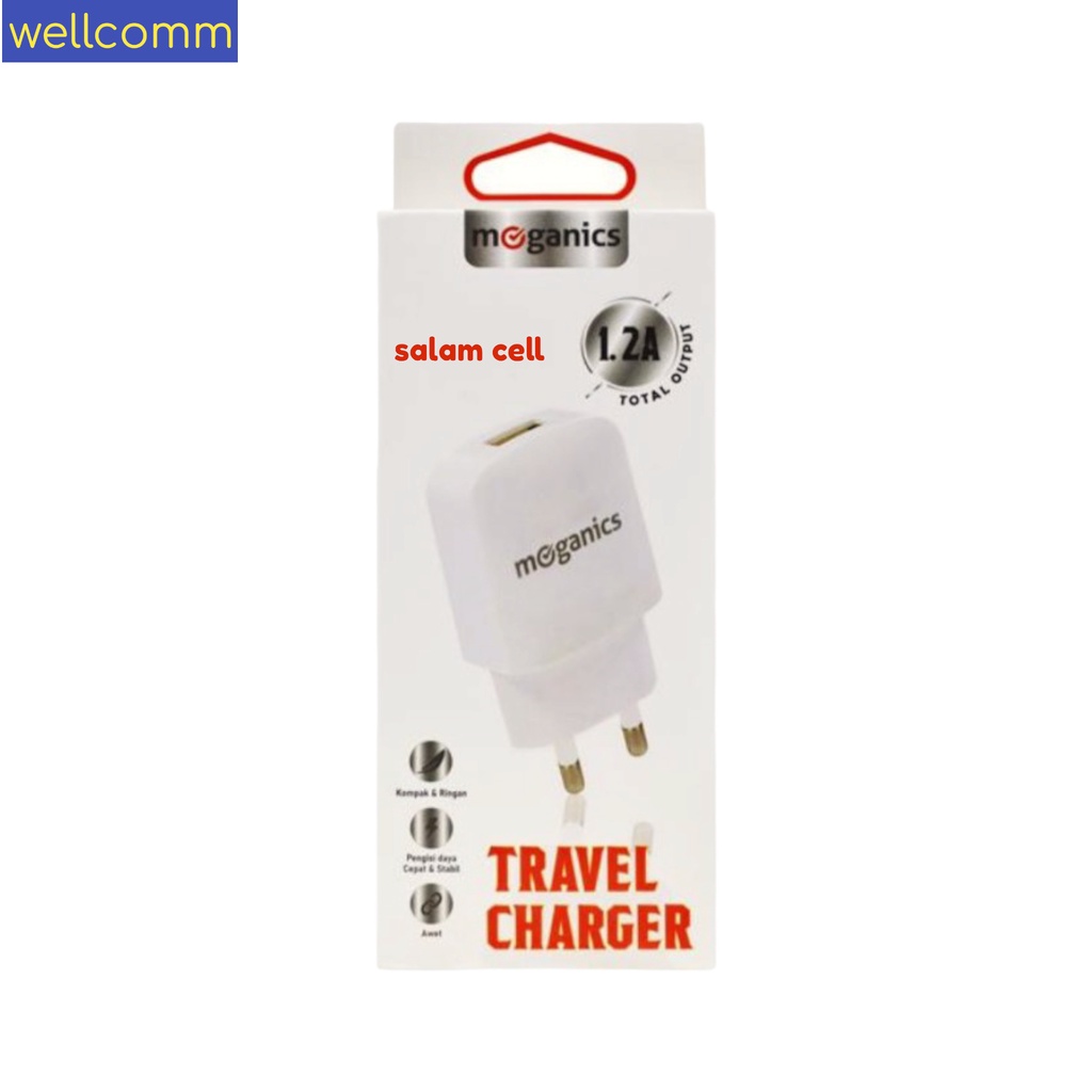 Charger HP Moganics 1,2A By Wellcomm Original Garansi Resmi