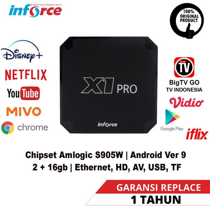 TV BOX X1 PRO INFORCE MINI TV BOX ANDROID X1 PRO 4K INFORCE SMART 2GB 16GB Amlogic S905W GARANSI 1 BULAN