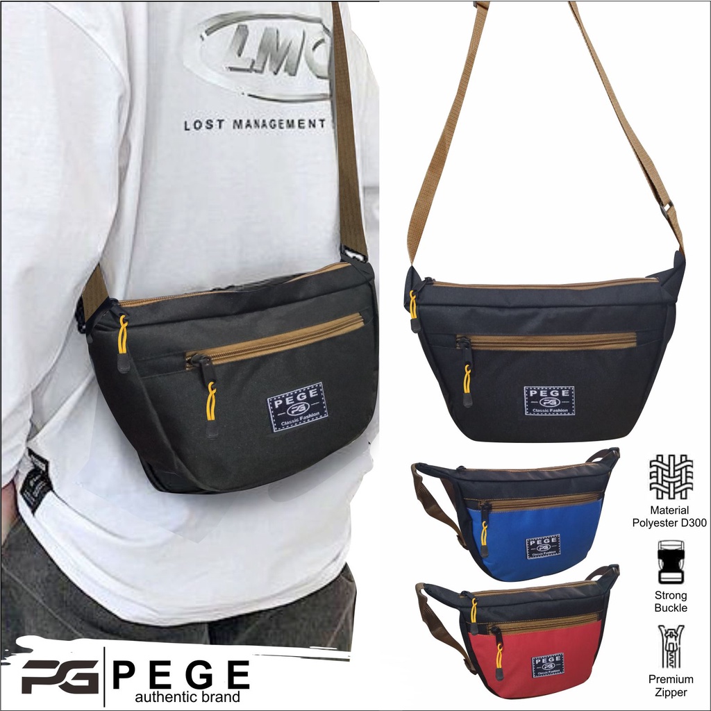 Tas Selempang Pria Kasual Slingbag Slempang Bahu Cowok Untuk Sehari Hari Model Simpel - PG 8885