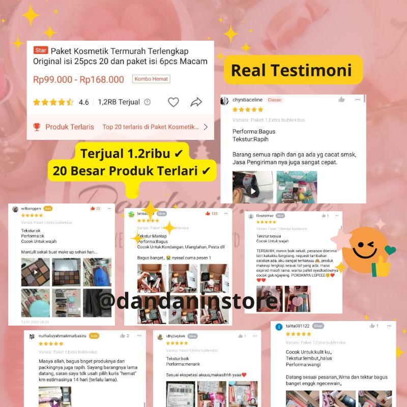 Paket Cantik Kosmetik Makeup isi 15in1 Murah Lengkap Seserahan Lamaran Makeup