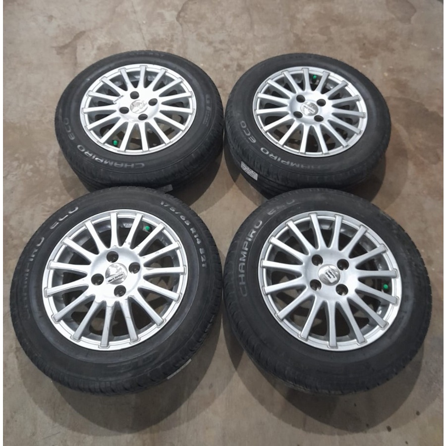 Velg Mobil Bekas Ring 14 Lubang 4 STD KARIMUN R14X5,5 4X100 BAN 175 65 R14