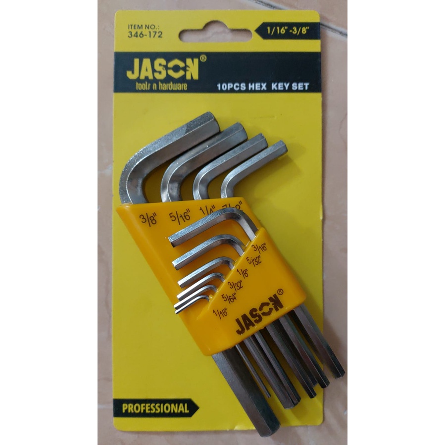 KUNCI L SET PENDEK SEGI 6 JASON (346-172)