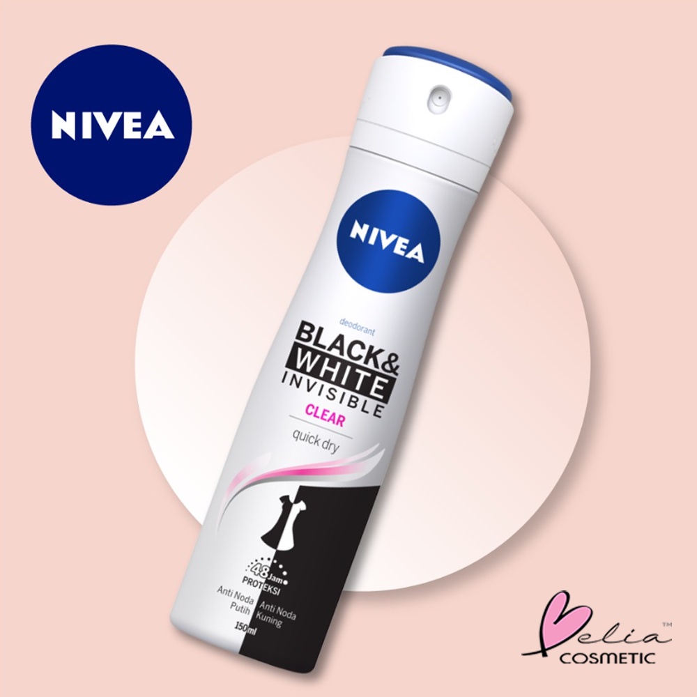 ❤ BELIA ❤ NIVEA Deodorant Spray 150ml | Men | Women | Extra Brightening | Black &amp; White Invisible | Happy Shave | Cool Kick | BPOM