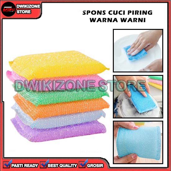 [GROSIR] SPON SPONS SPONGE CUCI PIRING WARNA WARNI SAPUT JARING MULTIFUNGSI SERBAGUNA