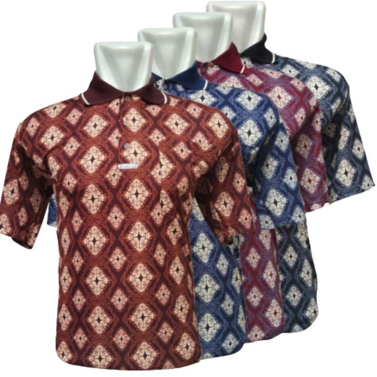 R31 Kaos Kerah Pria Lengan Pendek Motif Batik Code03 Baju Krah Polo Shirt Dewasa PENJUALAN TERBANYAK