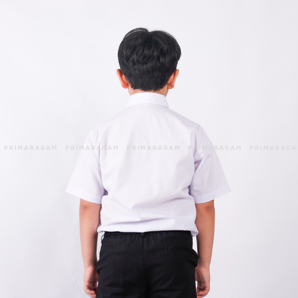 Primaragam Kemeja Putih Polos Lengan Pendek Ospek Magang Sekolah Sd Smp Sma Laki Perempuan
