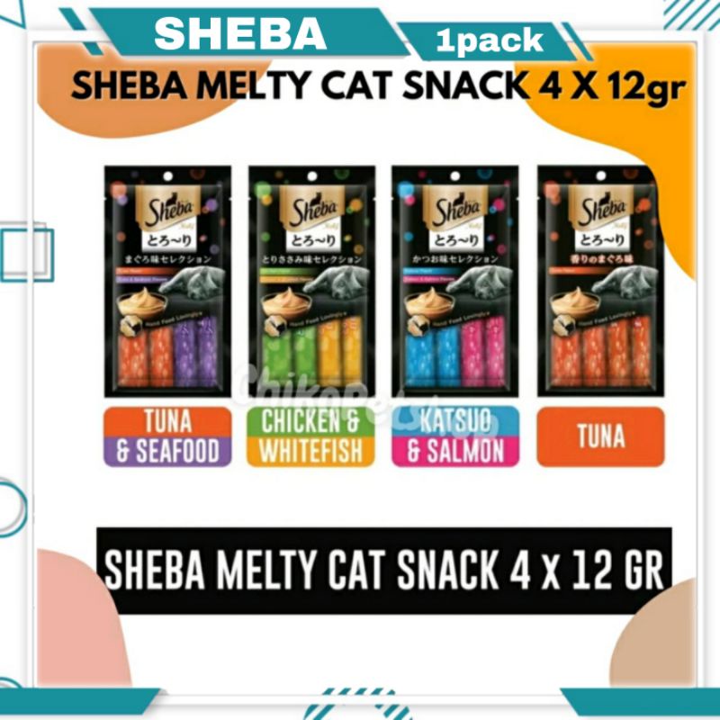 PROMO Snack Kucing SHEBA MELTY 48gr Creamy Snack | SHEBA CREAMY 48 gr isi 4pcs