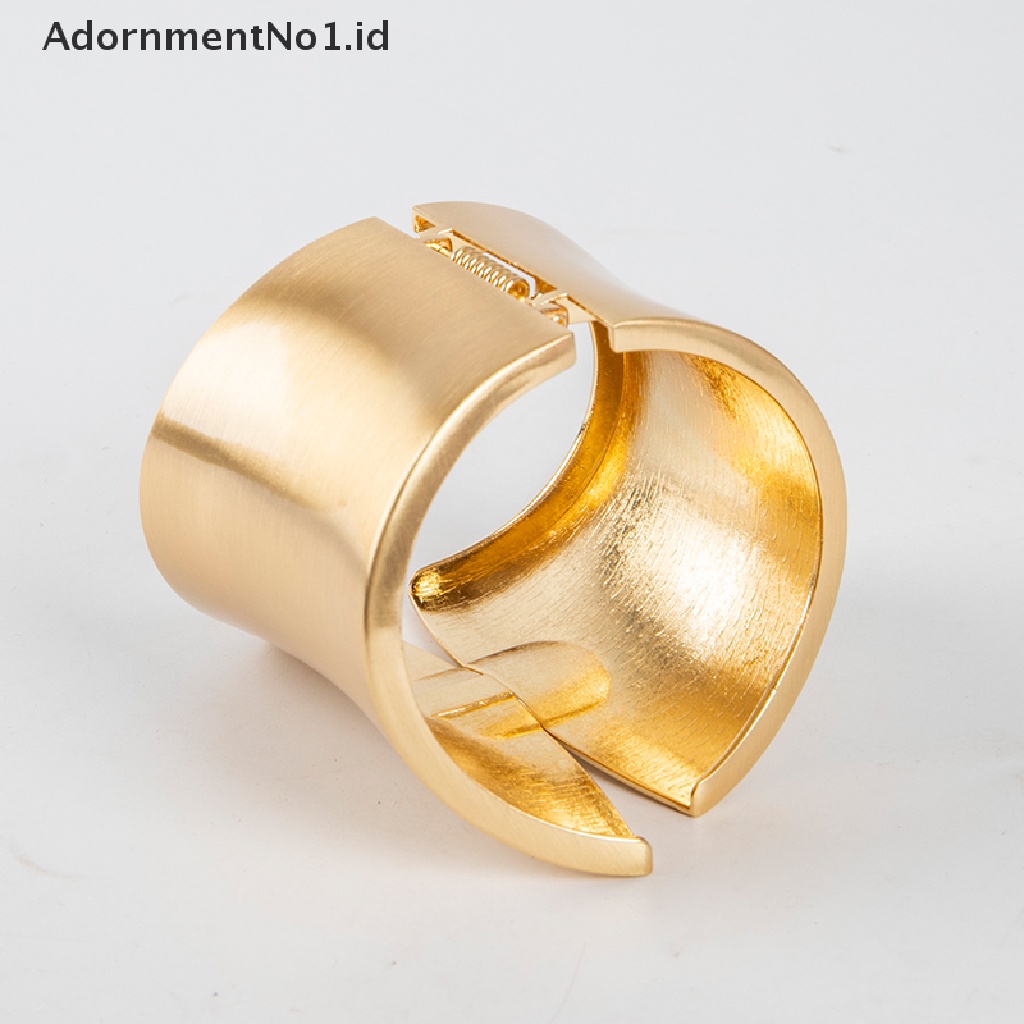 [AdornmentNo1] Gelang Bangles Asimetris Lebar Untuk Wanita Statement Alloy Bangle Jewelry [ID]