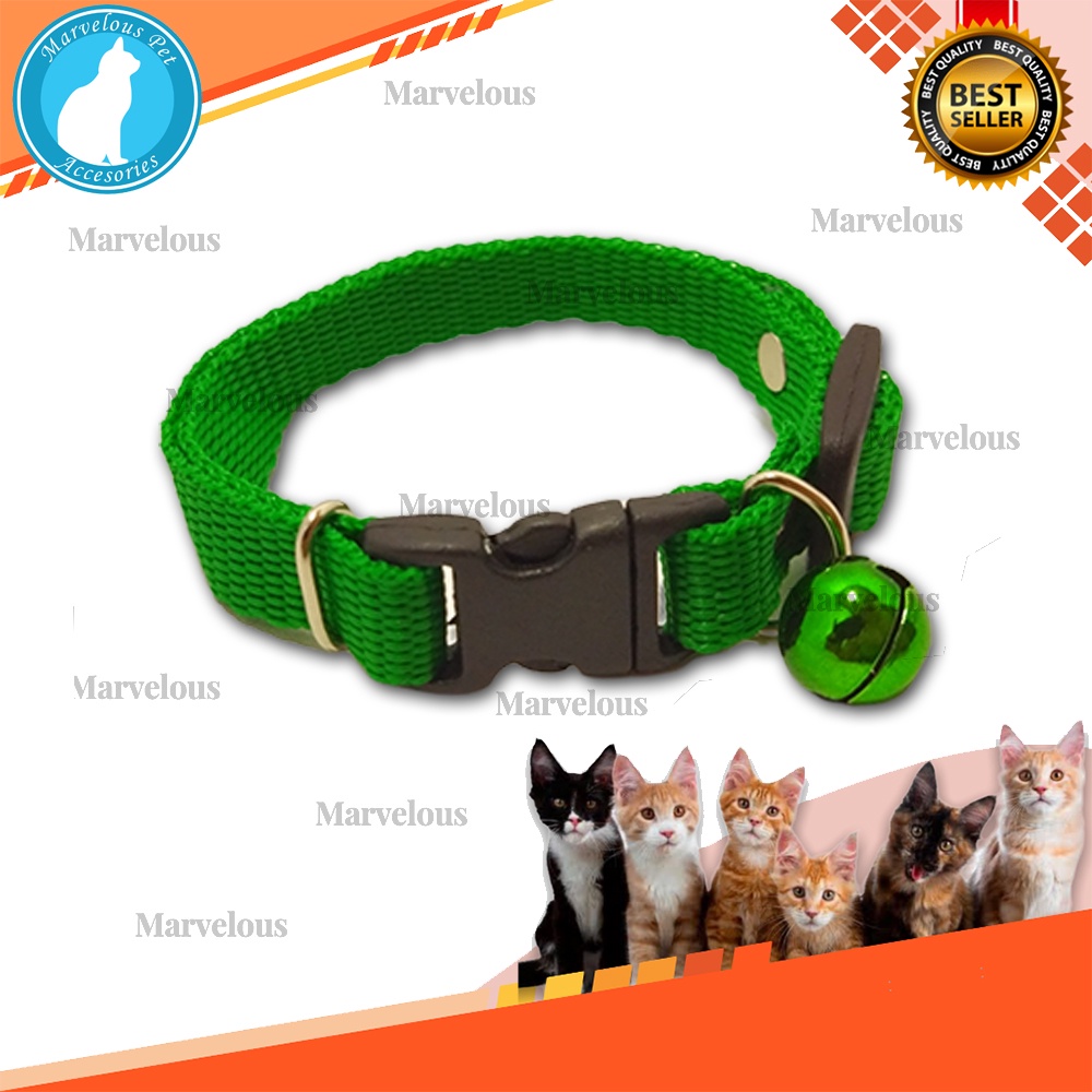 Kalung Kucing Polos Murah  Bahan Tebal Lonceng Warna Warni / Aksesoris Kucing Lucu Murah