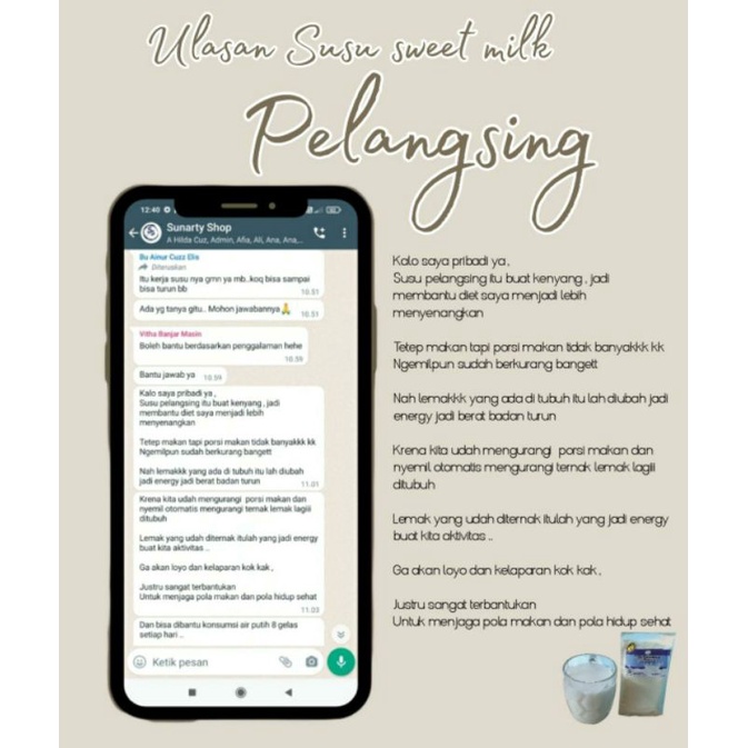 

Susu sweet milk 30pcs pelangsing & penggemuk
