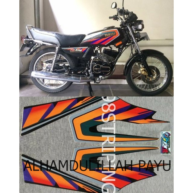 STIKER STRIPING RX KING MERAH TAHUN 1997 1998  LIS STANDAR ORI YAMAHA POLET BODY PLISIR