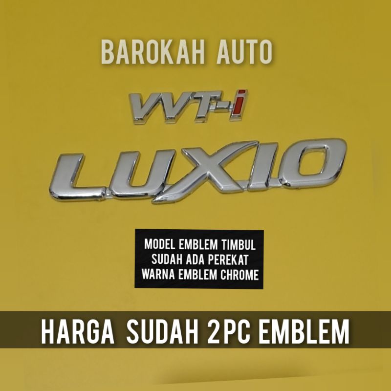 logo mobil emblem luxio dan vvti harga sudah 2pc emblem
