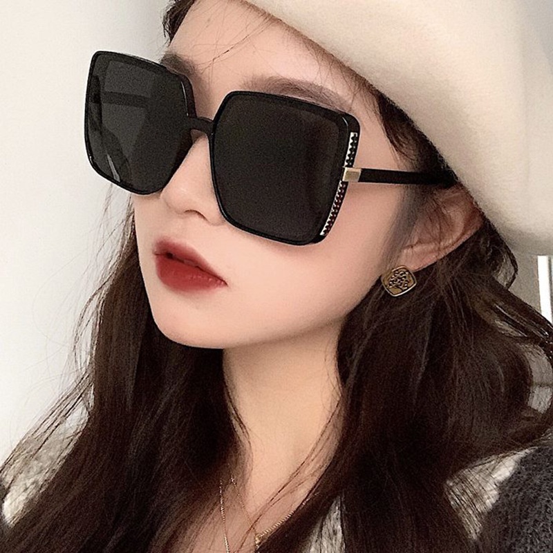 (YUZHU) Kacamata Hitam Oversize Fashion Gaya Korea Untuk Wanita Bingkai Persegi Warna Warni Shades Sunglasses