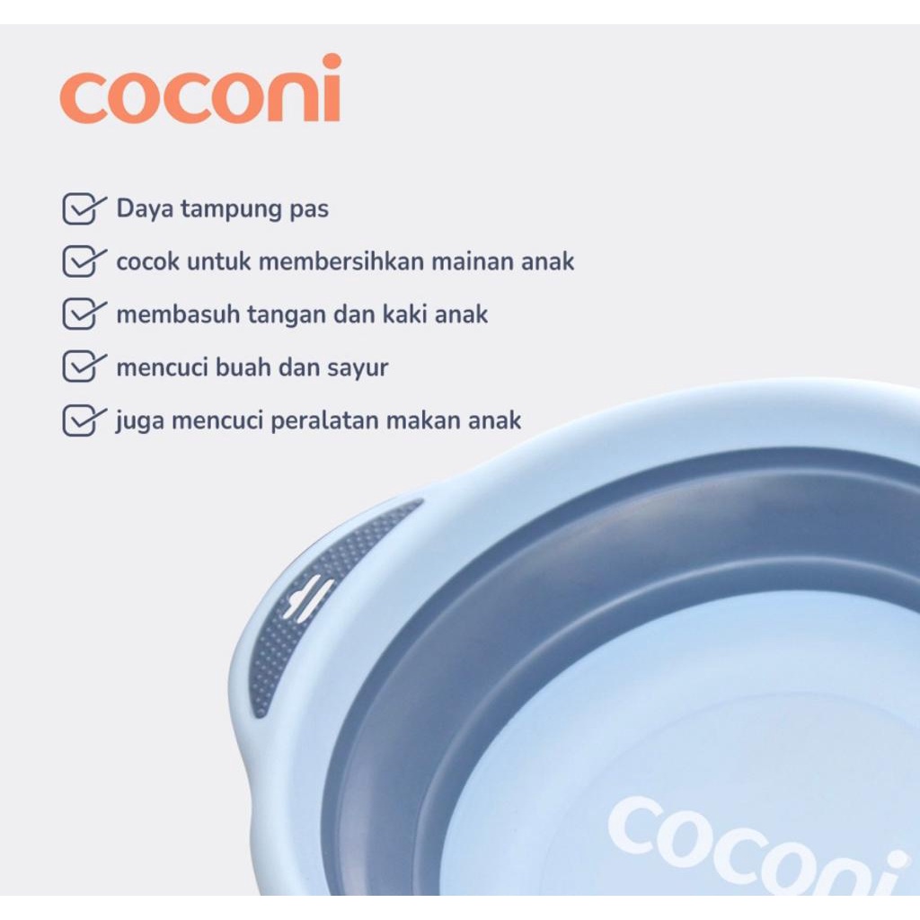 Coconi Foldable Baby Wash Basin | Baskom Ember Lipat Multifungsi