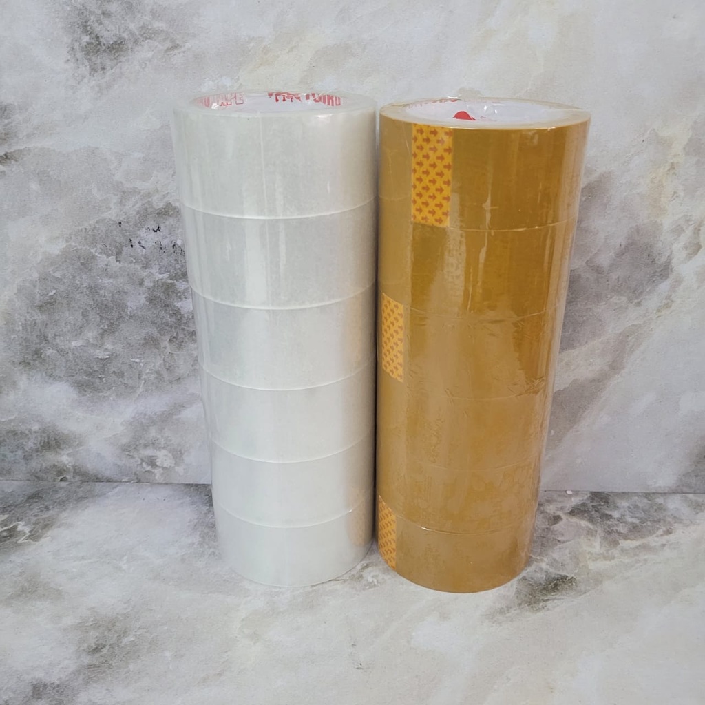 

Lakban bening dan coklat ukuran 45mm x 90 Yard - Ecer - Lakban