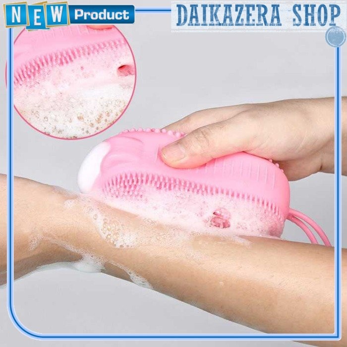 Sikat Mandi Badan Double-Sided Massage Silicone - Pink