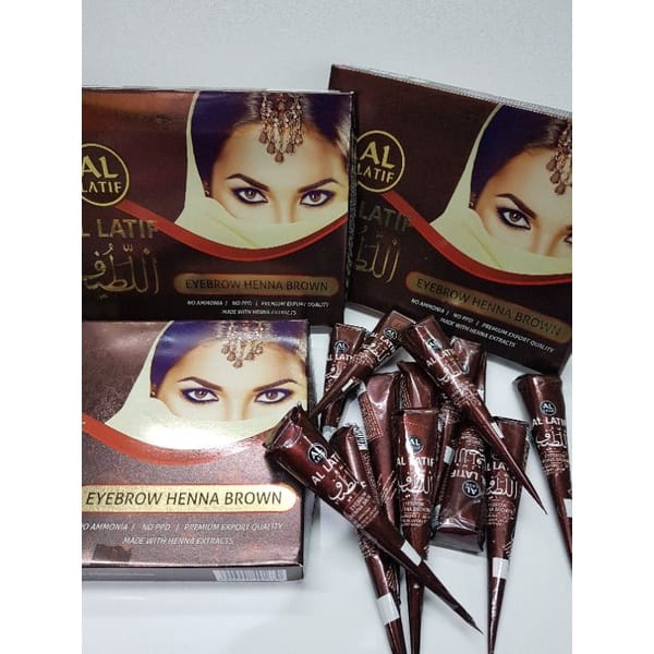 (1pcs) AL-LATIF Henna Eyebrow Brown - Henna Alis Coklat Kemasan Baru