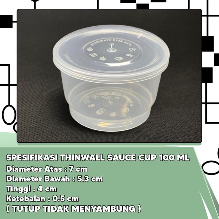 [Cup] Thinwall Tempat Saus Plastik 60Ml / Sauce Cup Container [Tersedia]