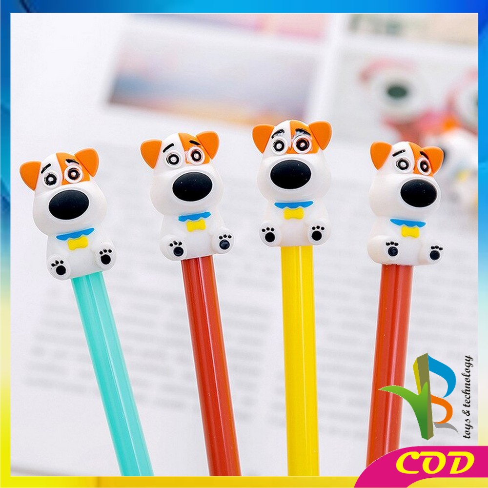 RB-A47 Pulpen Gel Karakter Puppy Lucu 0.5mm Motif Polos Korean Style / Alat Tulis Pena Cair Doggie Perlengkapan Sekolah Kantor Ballpoint Import