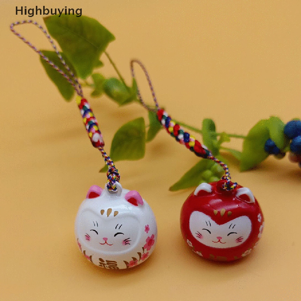 Hbid Lucu Kartun Jepang Lucky Cat Keychain Lucky Cat Trinket Kunci Mobil Liontin Glory