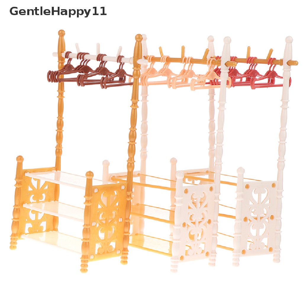 Gentlehappy 1set 30cm Rak Baju Boneka Garment Organizer Gantungan Boneka Handbag Baju id