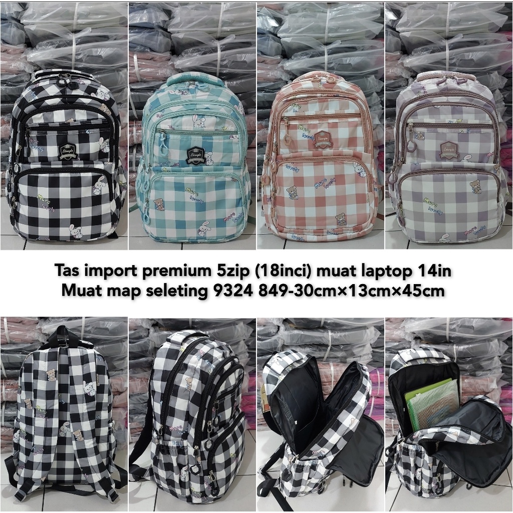 Tas import bahan dasar premium lebih berkualitas ransel sd smp sma / tas kerja wanita dan pria