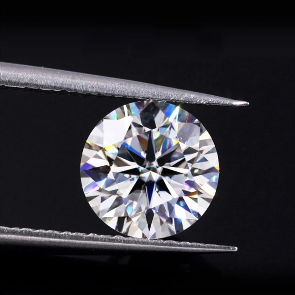 1ct (6.5mm) 0.5ct (5mm) Bentuk Bulat Moissanite Batu D-E-F Warna VVS1 Excellent Cut Loose Gemstone Pass Diamond Tester Sertifikat GRA Untuk Perhiasan DIY