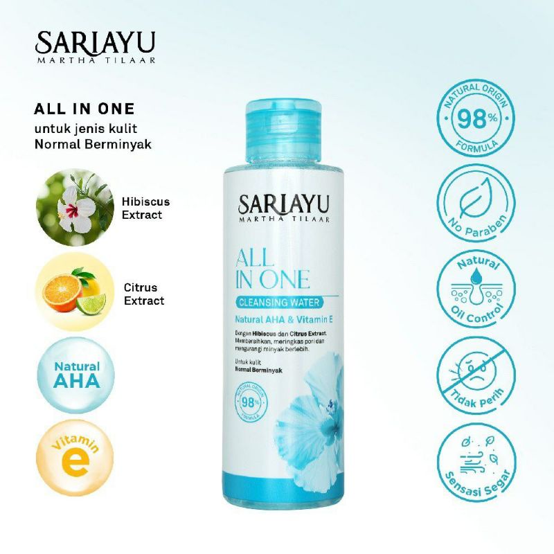 Jual SARIAYU ALL IN ONE CLEANSING WATER / MICELLAR WATER KULIT NORMAL