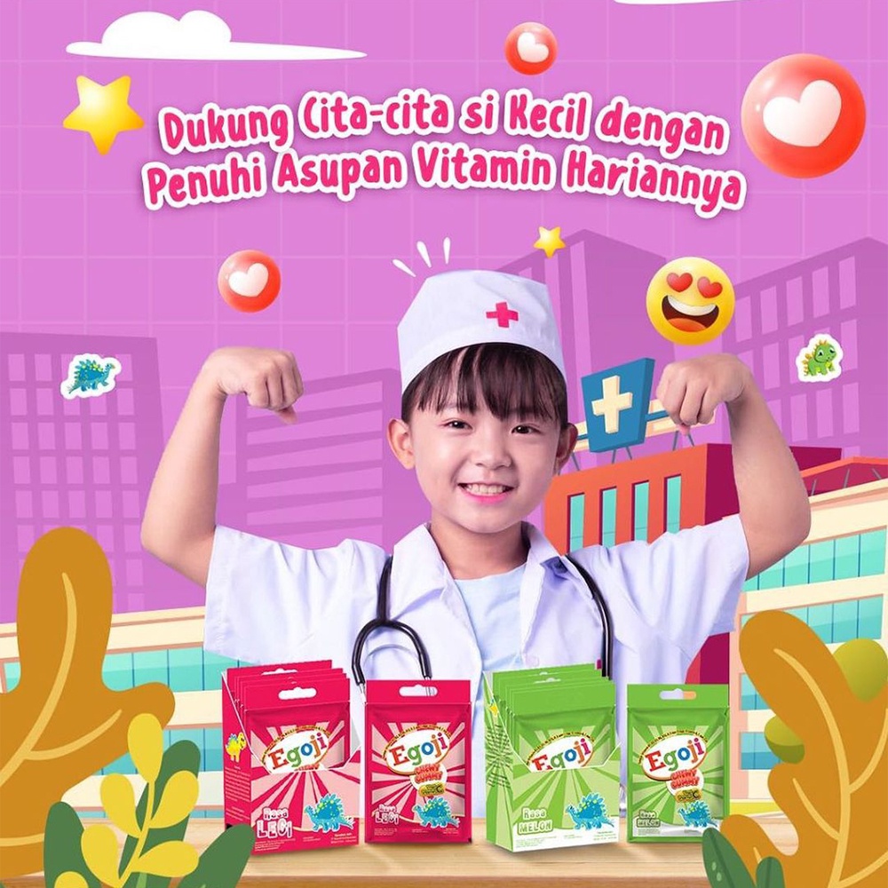 Egoji Chewy Gummy Vitamin Anak / Permen Multivitamin Anak Box