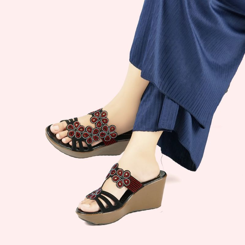 Wedges Wanita Motif Monte (BRLN)